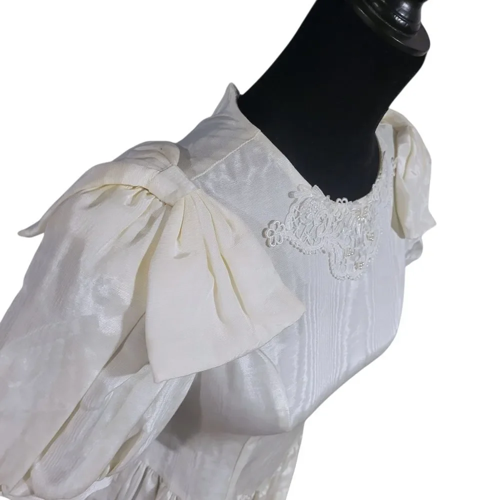 Gunne Sax Vintage 70s White Prairie Cottagecore Dress Size XS COTTAGECORE - Picture 6 of 7
